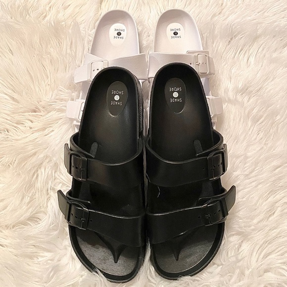 rubber double strap sandals